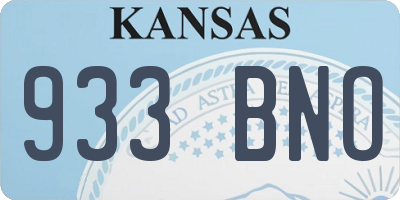 KS license plate 933BNO