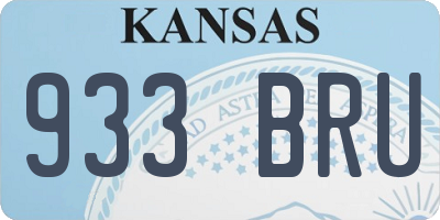 KS license plate 933BRU