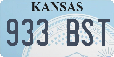 KS license plate 933BST