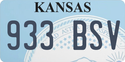 KS license plate 933BSV