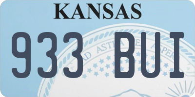 KS license plate 933BUI