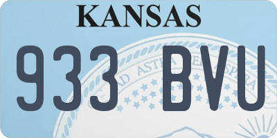 KS license plate 933BVU