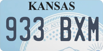 KS license plate 933BXM