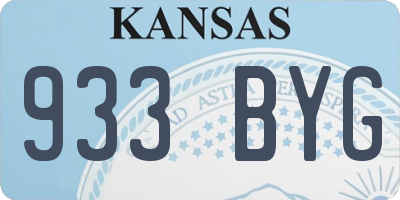 KS license plate 933BYG