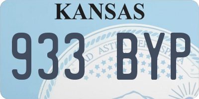 KS license plate 933BYP