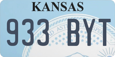 KS license plate 933BYT