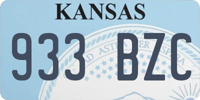 KS license plate 933BZC
