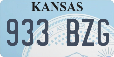 KS license plate 933BZG