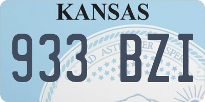 KS license plate 933BZI