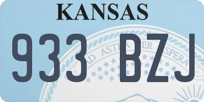 KS license plate 933BZJ
