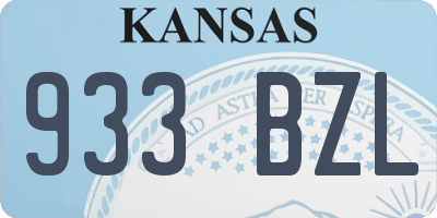 KS license plate 933BZL