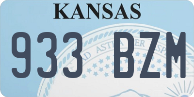KS license plate 933BZM