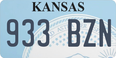 KS license plate 933BZN