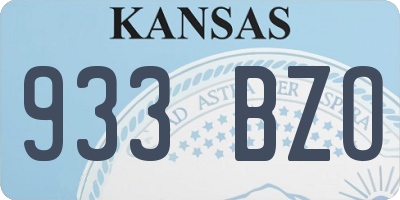 KS license plate 933BZO