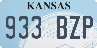 KS license plate 933BZP
