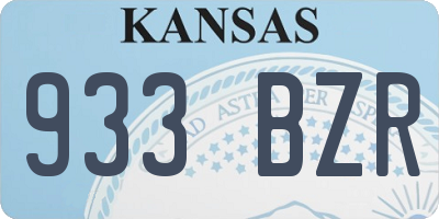 KS license plate 933BZR