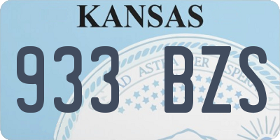 KS license plate 933BZS