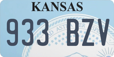 KS license plate 933BZV