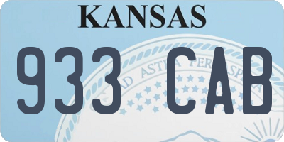 KS license plate 933CAB
