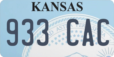 KS license plate 933CAC