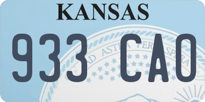 KS license plate 933CAO