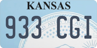 KS license plate 933CGI