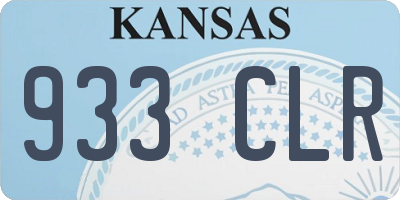 KS license plate 933CLR