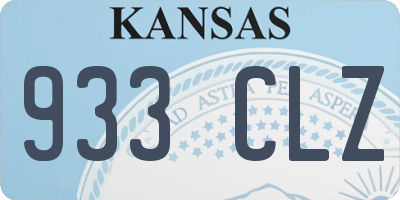 KS license plate 933CLZ
