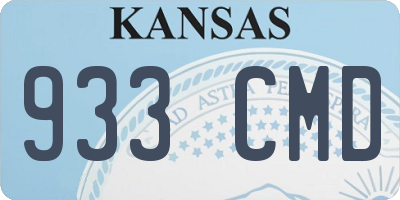 KS license plate 933CMD