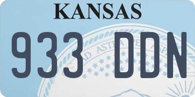 KS license plate 933DDN
