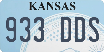 KS license plate 933DDS
