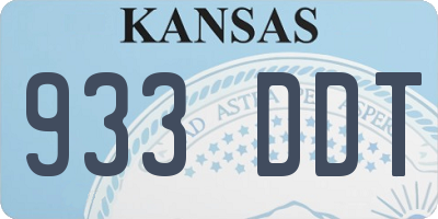 KS license plate 933DDT