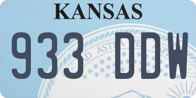 KS license plate 933DDW