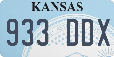 KS license plate 933DDX