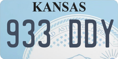 KS license plate 933DDY