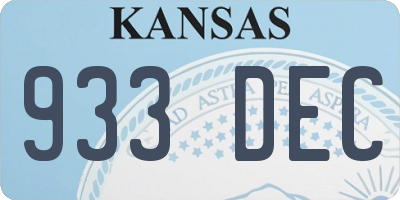 KS license plate 933DEC