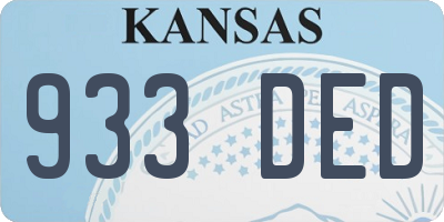 KS license plate 933DED