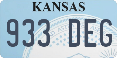 KS license plate 933DEG