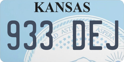 KS license plate 933DEJ