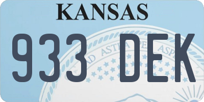 KS license plate 933DEK