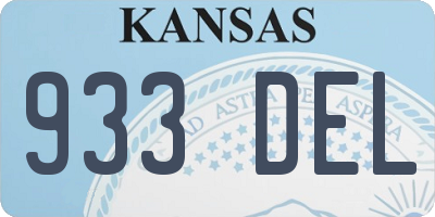 KS license plate 933DEL