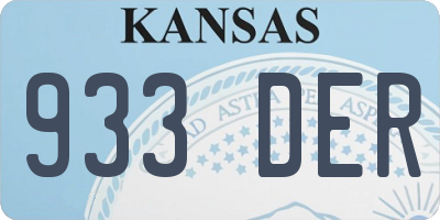 KS license plate 933DER