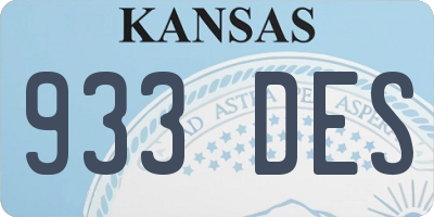 KS license plate 933DES