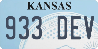 KS license plate 933DEV