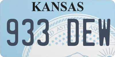 KS license plate 933DEW