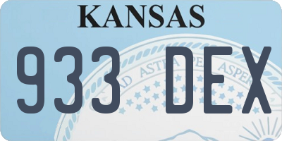 KS license plate 933DEX