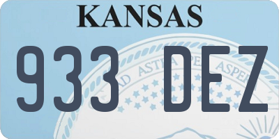 KS license plate 933DEZ