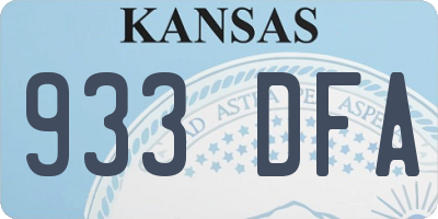 KS license plate 933DFA
