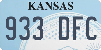 KS license plate 933DFC