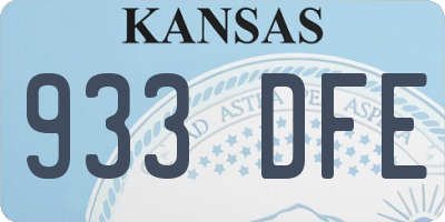 KS license plate 933DFE